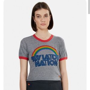 Gray aviator nation cropped top